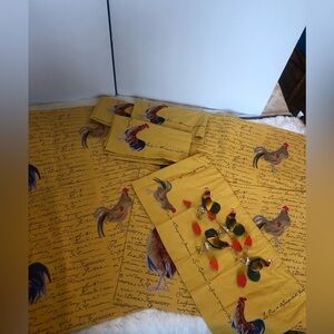 Farmhouse Table Set Placemats Napkins Rings 4 Place Setting